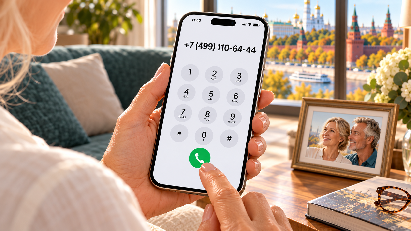 Наша героиня дома готовится позвонить в клинику по номеру +7 (499) 110-64-44